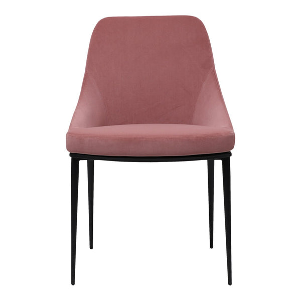 HomeRoots Set of Two Stylish Pink and Black Velvet Dining Chairs - Modern Comfort for Any Space 527807