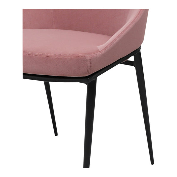 HomeRoots Set of Two Stylish Pink and Black Velvet Dining Chairs - Modern Comfort for Any Space 527807