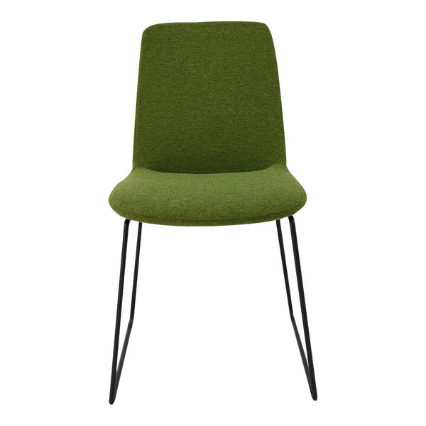 HomeRoots Set of Two Stylish Green and Black Velvet Upholstered Side Chairs for Modern Dining & Accent Use 527808