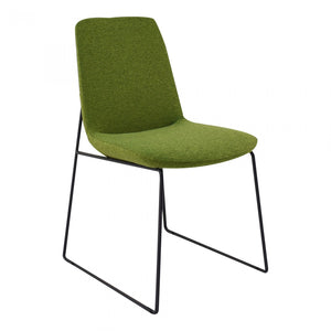 HomeRoots Set of Two Stylish Green and Black Velvet Upholstered Side Chairs for Modern Dining & Accent Use 527808