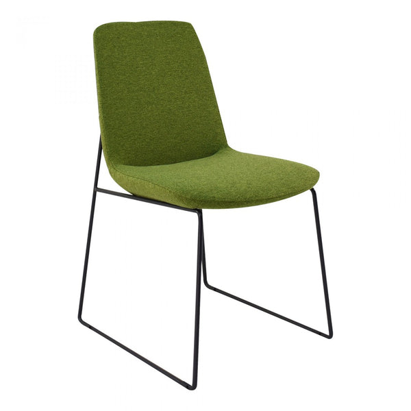 HomeRoots Set of Two Stylish Green and Black Velvet Upholstered Side Chairs for Modern Dining & Accent Use 527808