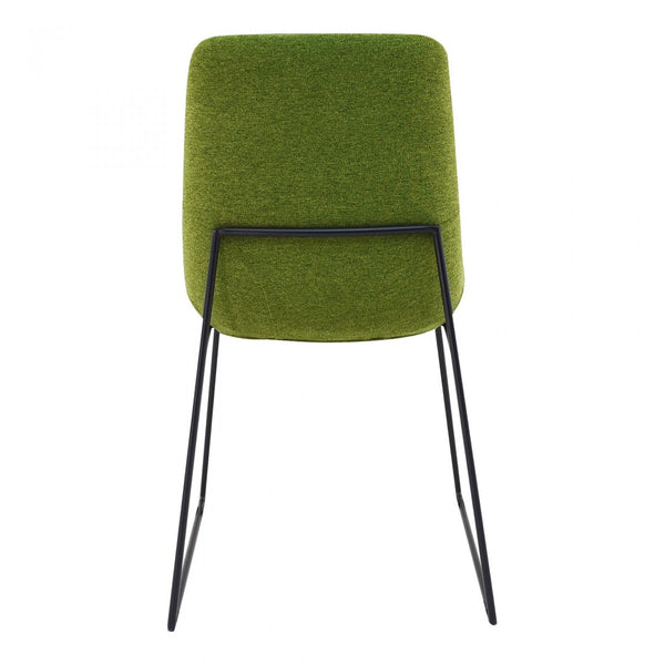 HomeRoots Set of Two Stylish Green and Black Velvet Upholstered Side Chairs for Modern Dining & Accent Use 527808