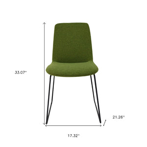 HomeRoots Set of Two Stylish Green and Black Velvet Upholstered Side Chairs for Modern Dining & Accent Use 527808