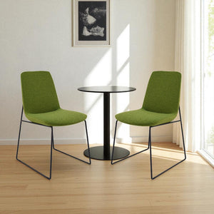 HomeRoots Set of Two Stylish Green and Black Velvet Upholstered Side Chairs for Modern Dining & Accent Use 527808