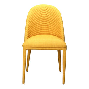 HomeRoots Set of Two Yellow Upholstered Dining Chairs – Contemporary Style, Comfort & Versatile Accent Seating 527811