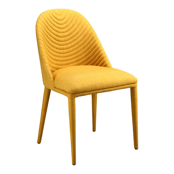 HomeRoots Set of Two Yellow Upholstered Dining Chairs – Contemporary Style, Comfort & Versatile Accent Seating 527811
