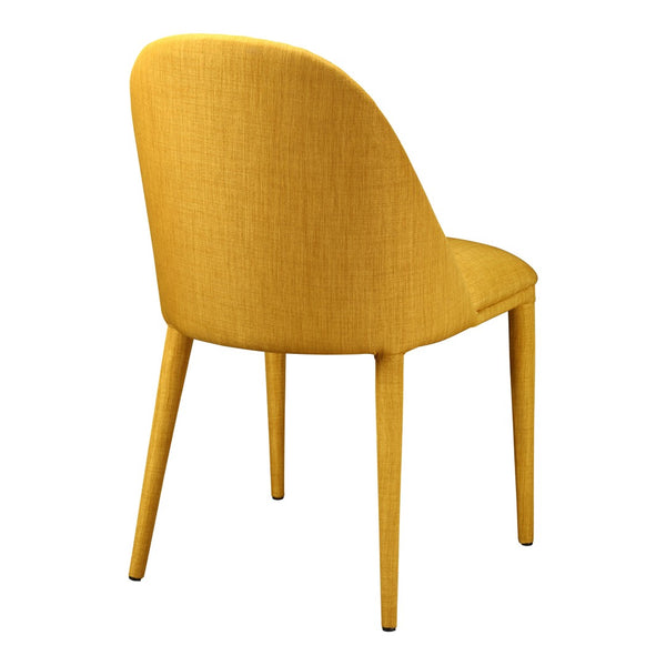 HomeRoots Set of Two Yellow Upholstered Dining Chairs – Contemporary Style, Comfort & Versatile Accent Seating 527811