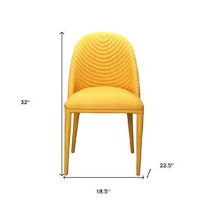 HomeRoots Set of Two Yellow Upholstered Dining Chairs – Contemporary Style, Comfort & Versatile Accent Seating 527811