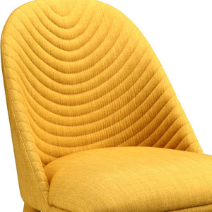 HomeRoots Set of Two Yellow Upholstered Dining Chairs – Contemporary Style, Comfort & Versatile Accent Seating 527811