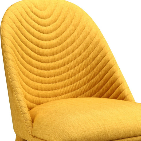 HomeRoots Set of Two Yellow Upholstered Dining Chairs – Contemporary Style, Comfort & Versatile Accent Seating 527811