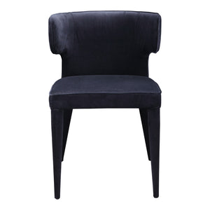 HomeRoots Black Velvet Wing Back Side Chair - Elegant Armless Design for Dining, Living Room, and Office Use 527814