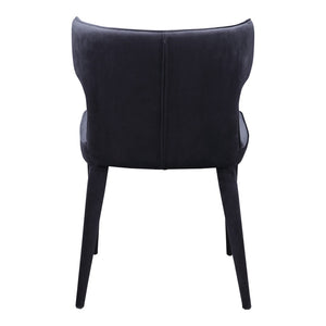 HomeRoots Black Velvet Wing Back Side Chair - Elegant Armless Design for Dining, Living Room, and Office Use 527814