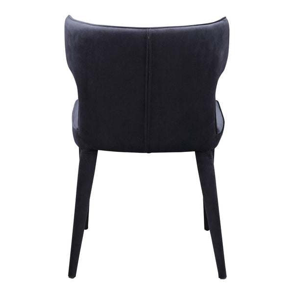 HomeRoots Black Velvet Wing Back Side Chair - Elegant Armless Design for Dining, Living Room, and Office Use 527814
