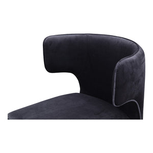 HomeRoots Black Velvet Wing Back Side Chair - Elegant Armless Design for Dining, Living Room, and Office Use 527814