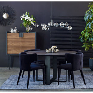 HomeRoots Black Velvet Wing Back Side Chair - Elegant Armless Design for Dining, Living Room, and Office Use 527814