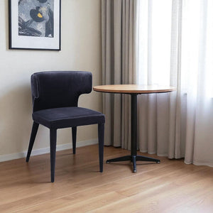 HomeRoots Black Velvet Wing Back Side Chair - Elegant Armless Design for Dining, Living Room, and Office Use 527814