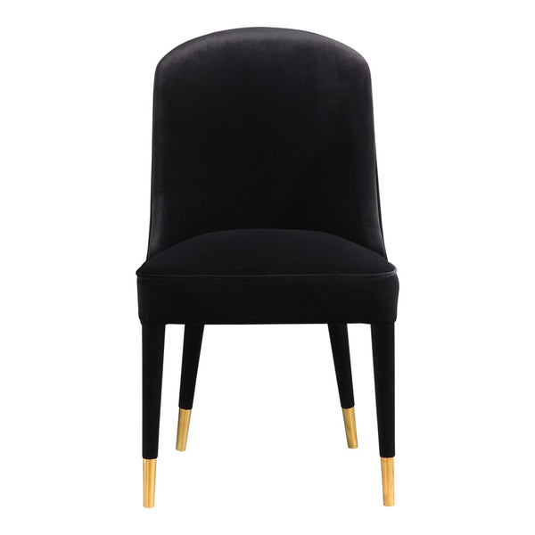 HomeRoots Set of Two Elegant Black Velvet Dining Chairs - Modern Comfort for Any Room, Armless Design 527817