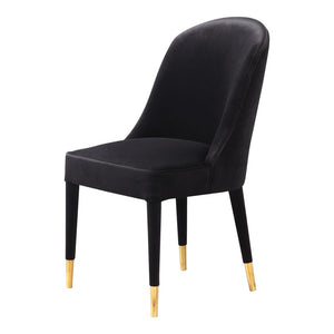 HomeRoots Set of Two Elegant Black Velvet Dining Chairs - Modern Comfort for Any Room, Armless Design 527817