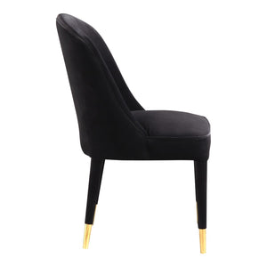 HomeRoots Set of Two Elegant Black Velvet Dining Chairs - Modern Comfort for Any Room, Armless Design 527817