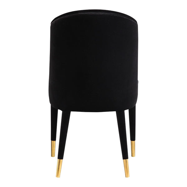 HomeRoots Set of Two Elegant Black Velvet Dining Chairs - Modern Comfort for Any Room, Armless Design 527817