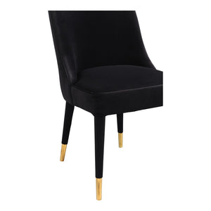 HomeRoots Set of Two Elegant Black Velvet Dining Chairs - Modern Comfort for Any Room, Armless Design 527817