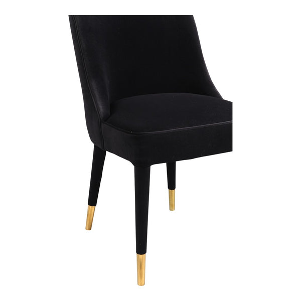 HomeRoots Set of Two Elegant Black Velvet Dining Chairs - Modern Comfort for Any Room, Armless Design 527817