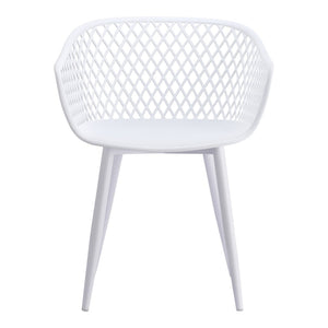 HomeRoots Set of Two White Heavy-Duty Plastic Dining Arm Chairs for Stylish Comfort and Versatile Use 527818