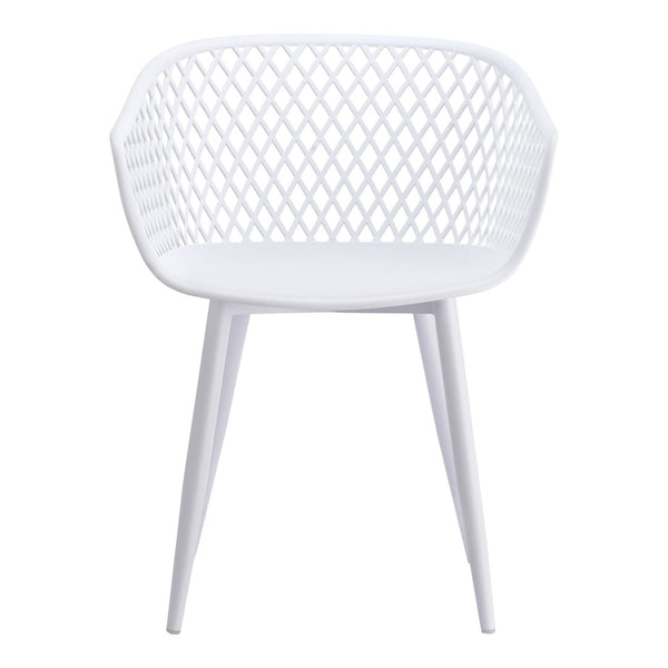 HomeRoots Set of Two White Heavy-Duty Plastic Dining Arm Chairs for Stylish Comfort and Versatile Use 527818