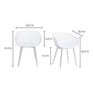 HomeRoots Set of Two White Heavy-Duty Plastic Dining Arm Chairs for Stylish Comfort and Versatile Use 527818