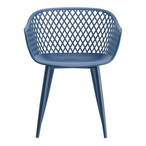 HomeRoots Set of Two Blue Heavy-Duty Plastic Dining Armchairs for Modern Style & Comfort in Any Space 527819