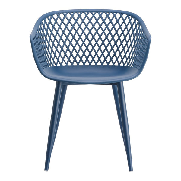 HomeRoots Set of Two Blue Heavy-Duty Plastic Dining Armchairs for Modern Style & Comfort in Any Space 527819
