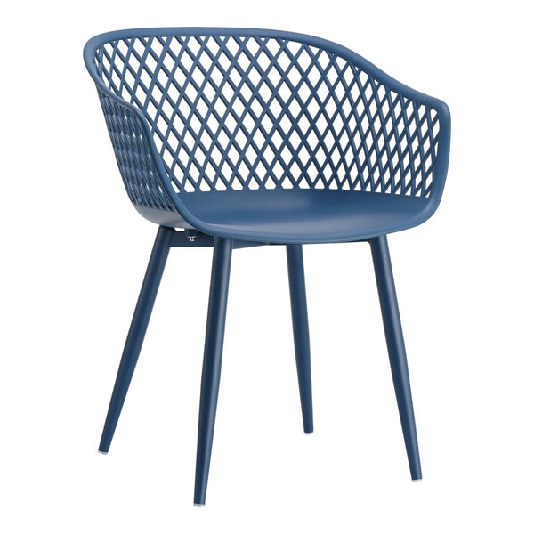 HomeRoots Set of Two Blue Heavy-Duty Plastic Dining Armchairs for Modern Style & Comfort in Any Space 527819