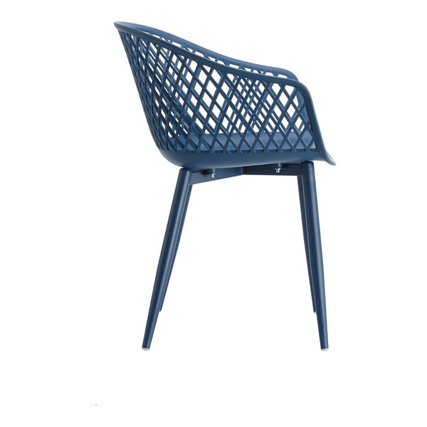 HomeRoots Set of Two Blue Heavy-Duty Plastic Dining Armchairs for Modern Style & Comfort in Any Space 527819