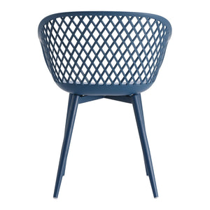 HomeRoots Set of Two Blue Heavy-Duty Plastic Dining Armchairs for Modern Style & Comfort in Any Space 527819