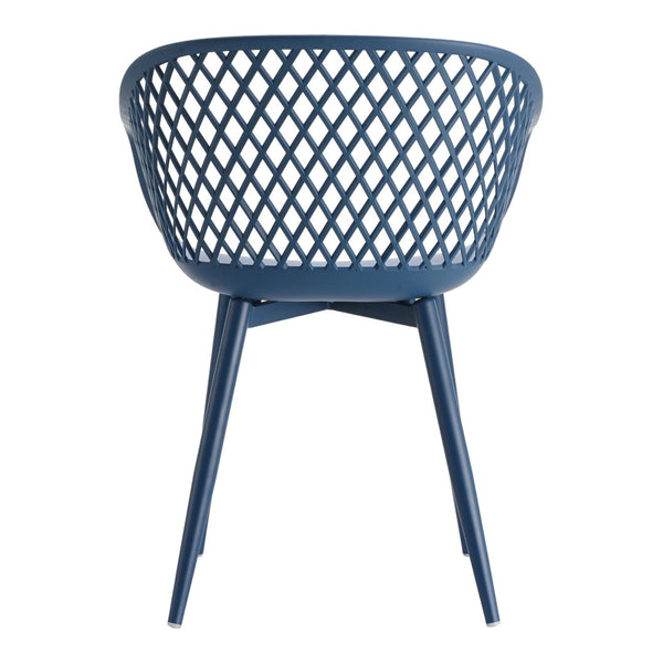 HomeRoots Set of Two Blue Heavy-Duty Plastic Dining Armchairs for Modern Style & Comfort in Any Space 527819
