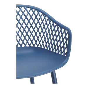 HomeRoots Set of Two Blue Heavy-Duty Plastic Dining Armchairs for Modern Style & Comfort in Any Space 527819