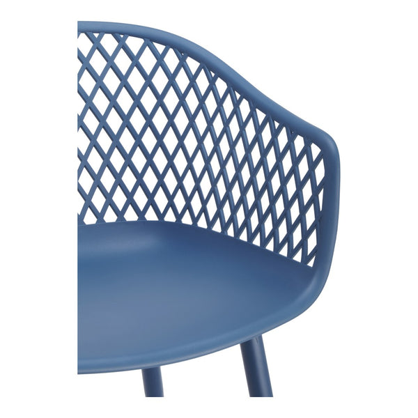 HomeRoots Set of Two Blue Heavy-Duty Plastic Dining Armchairs for Modern Style & Comfort in Any Space 527819