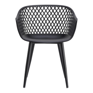 HomeRoots Set of Two Stylish Black Heavy-Duty Plastic Dining Armchairs for Modern Comfort & Versatility 527820