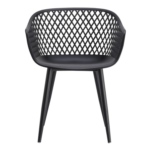HomeRoots Set of Two Stylish Black Heavy-Duty Plastic Dining Armchairs for Modern Comfort & Versatility 527820