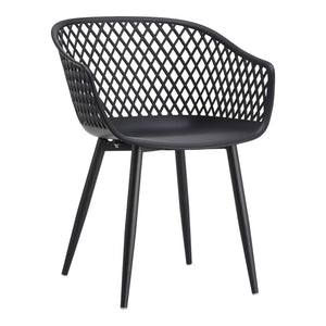 HomeRoots Set of Two Stylish Black Heavy-Duty Plastic Dining Armchairs for Modern Comfort & Versatility 527820