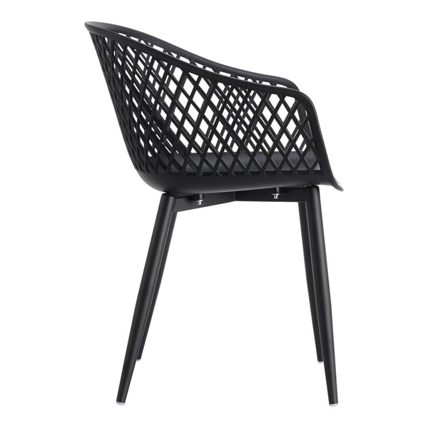 HomeRoots Set of Two Stylish Black Heavy-Duty Plastic Dining Armchairs for Modern Comfort & Versatility 527820