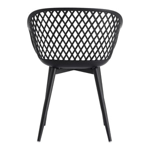 HomeRoots Set of Two Stylish Black Heavy-Duty Plastic Dining Armchairs for Modern Comfort & Versatility 527820