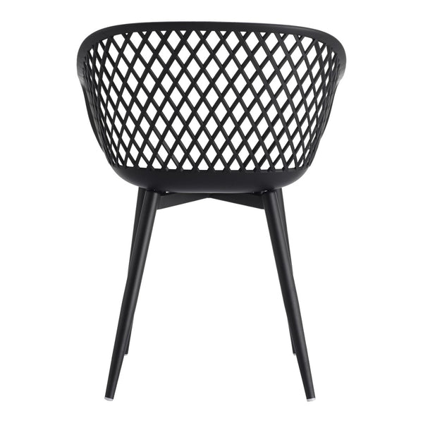 HomeRoots Set of Two Stylish Black Heavy-Duty Plastic Dining Armchairs for Modern Comfort & Versatility 527820