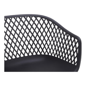 HomeRoots Set of Two Stylish Black Heavy-Duty Plastic Dining Armchairs for Modern Comfort & Versatility 527820