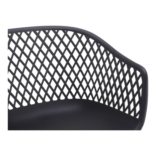 HomeRoots Set of Two Stylish Black Heavy-Duty Plastic Dining Armchairs for Modern Comfort & Versatility 527820