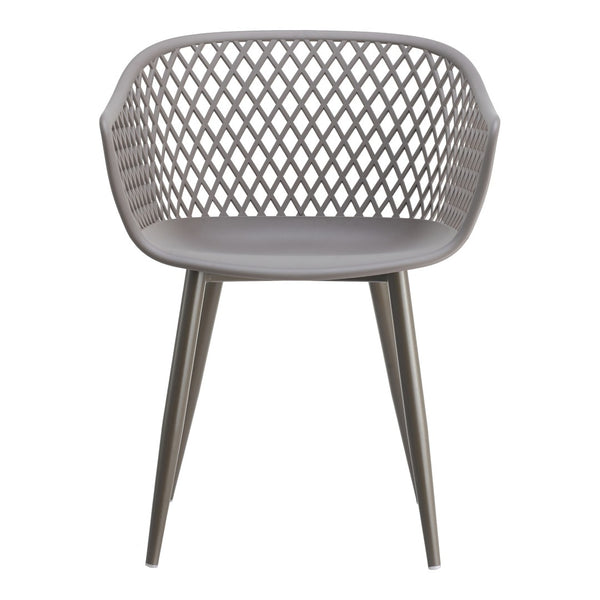 HomeRoots Set of Two Stylish Gray Heavy-Duty Plastic Arm Chairs for Dining, Living Room, and Office Use 527821