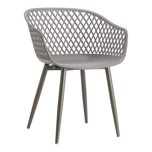 HomeRoots Set of Two Stylish Gray Heavy-Duty Plastic Arm Chairs for Dining, Living Room, and Office Use 527821