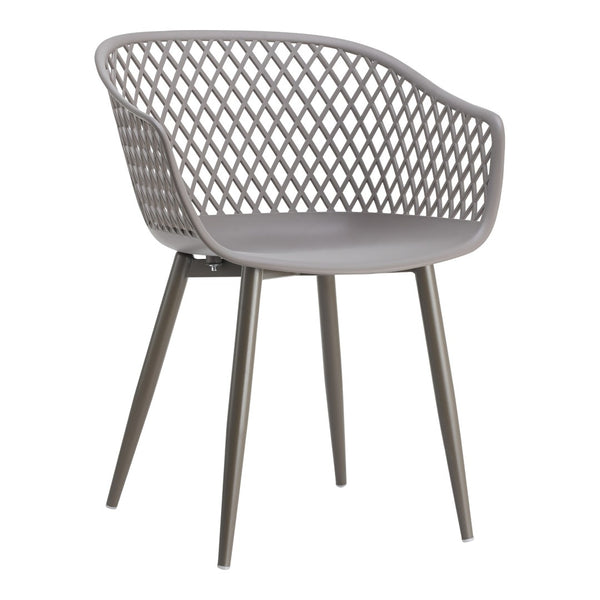HomeRoots Set of Two Stylish Gray Heavy-Duty Plastic Arm Chairs for Dining, Living Room, and Office Use 527821