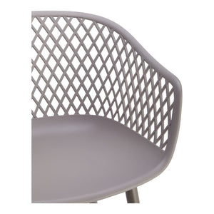 HomeRoots Set of Two Stylish Gray Heavy-Duty Plastic Arm Chairs for Dining, Living Room, and Office Use 527821