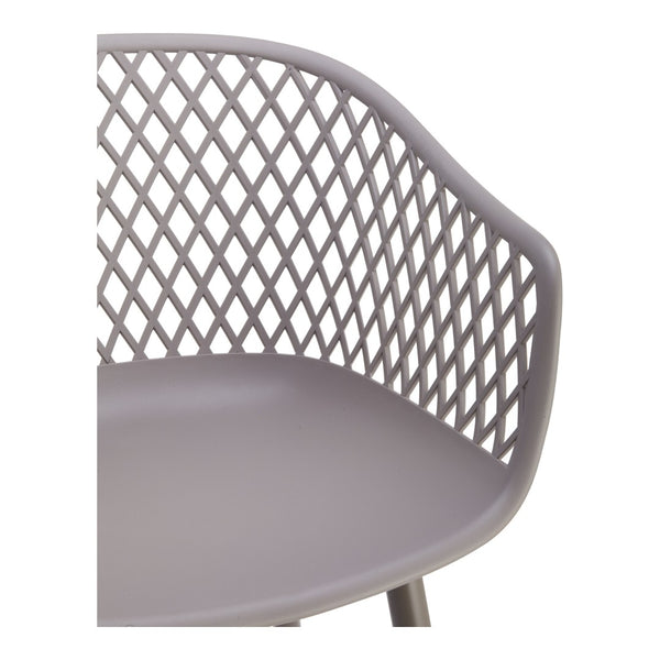 HomeRoots Set of Two Stylish Gray Heavy-Duty Plastic Arm Chairs for Dining, Living Room, and Office Use 527821